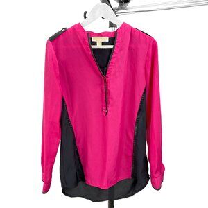 Michael Kors Women's Pink Pullover Top with Button Detailing, Size 4